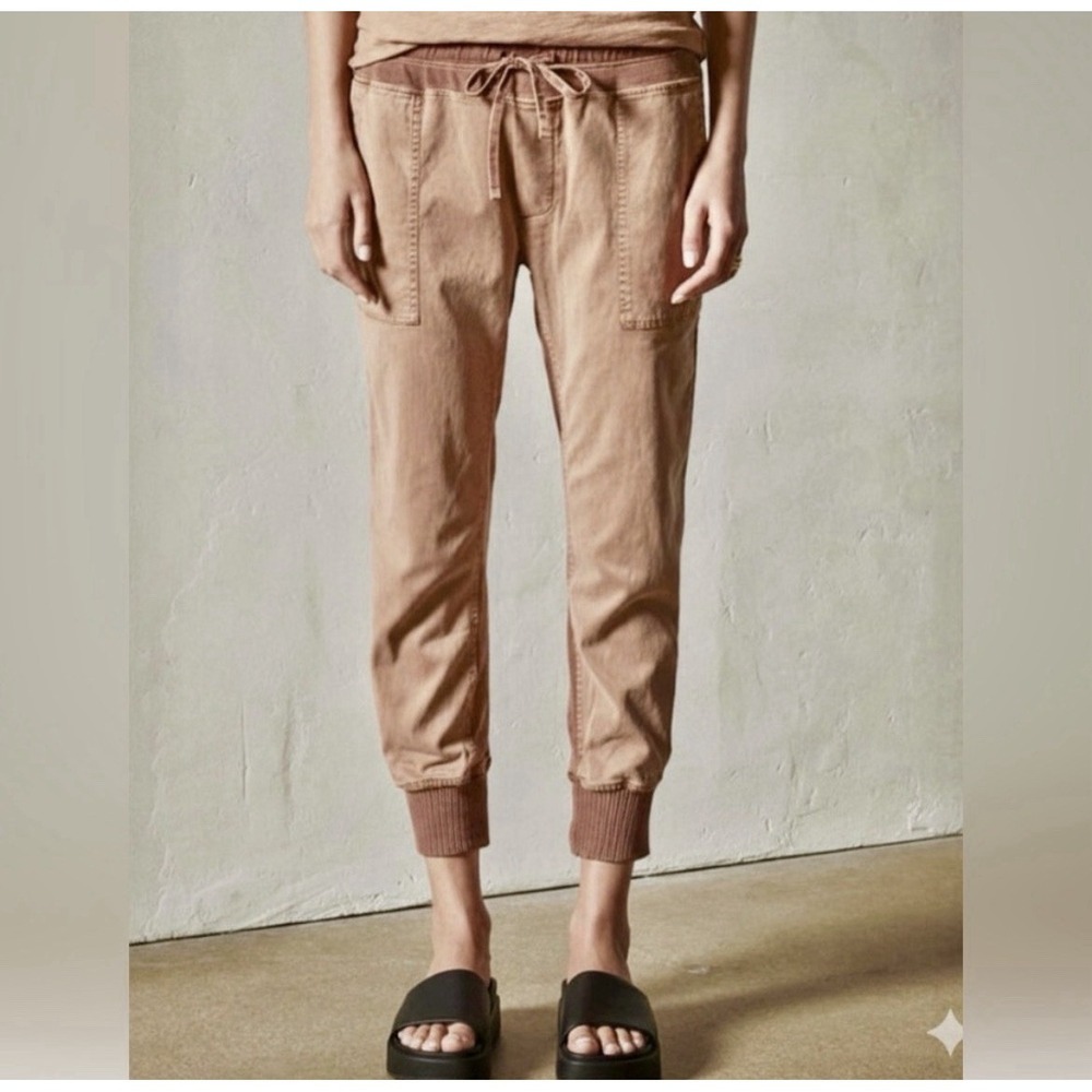 James Perse Women's Mixed Media Tapered-Leg Pants 3 Large Joggers